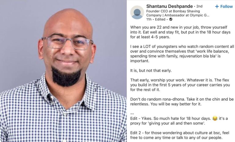 Shantanu Deshpande ‘भारत में ज्यादातर लोगों को अपनी नौकरी पसंद नहीं है’: Bombay Shaving Company Founder and CEO