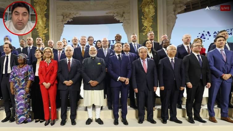 PM Modi in AI Summit Pak expert says Justin Trudeau standing side and Indian PM with French President Emmanuel Macron | ‘पीएम मोदी के साथ खड़े हुए मैक्रों और ट्रूडो को कर दिया साइड’, पाक एक्सपर्ट बोले PM Modi in AI Summit Pak expert says Justin Trudeau standing side and Indian PM with French President Emmanuel Macron | ‘पीएम मोदी के साथ खड़े हुए मैक्रों और ट्रूडो को कर दिया साइड’, पाक एक्सपर्ट बोले